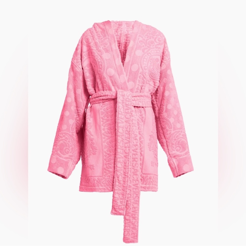 BNWT Versace La Medusa Pink Hooded Bathrobe!